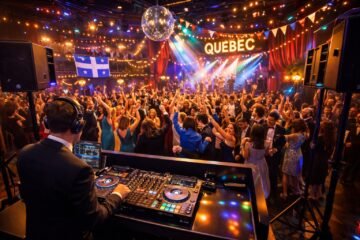 DJ disco-mobile animant un événement corporatif au Québec